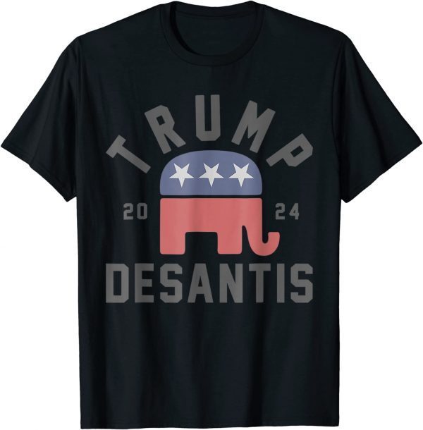 Trump Desantis 2024 Save America USA Flag Republican Ticket Shirts