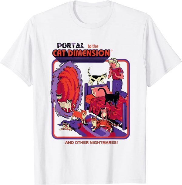 Vintage Portal To The Cat Dimension Vintage Funny Halloween T-Shirt