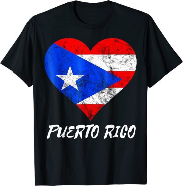 Puerto Rico Heart Puertorro Puerto Rican Flag Boricua Roots Classic T-Shirt