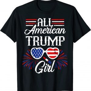 Vintage 4th Of July Trump Girl Funny American Girl Trump Supporter T-Shirt