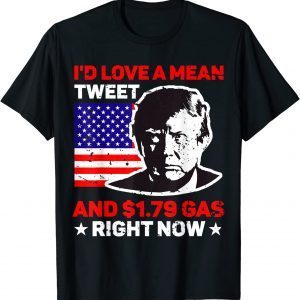 Mean Tweet And 1.79 Gas American US Flag Trump 2024 Classic T-Shirt