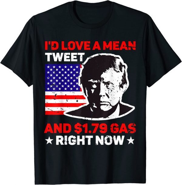 Mean Tweet And 1.79 Gas American US Flag Trump 2024 Classic T-Shirt