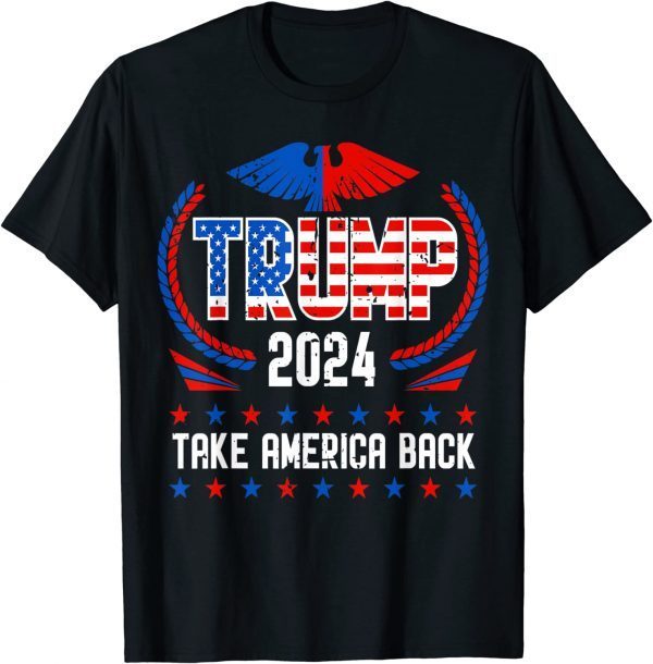 Trump 2024, American US Flag Take America Back Pro Trump Shirts