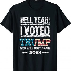 Trump 2024 I Voted Trump Flag Tee MAGA Patriot Party T-Shirt