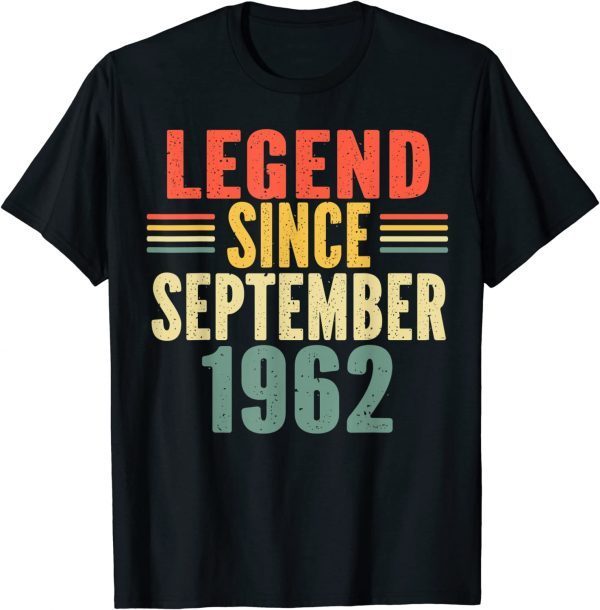 LEGEND SINCE SEPTEMBER 1962 62TH YEARS OLD GIFT T-SHIRT