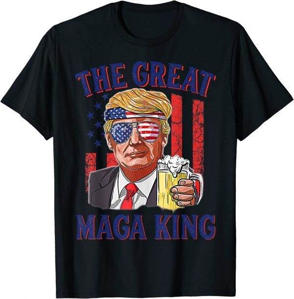 The Great Maga King Funny Trump Beer US Flag Ultra Mega King Shirts