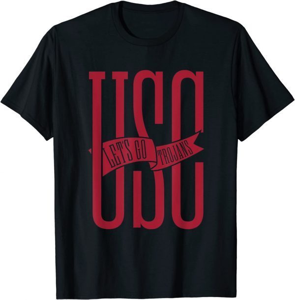 Let's Go Trojans Long Cardinal Logo Cardinal Pennant 2022 T-Shirt