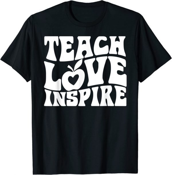 Retro Groovy Teacher Inspirational Happy Back to School Gift T-Shirt