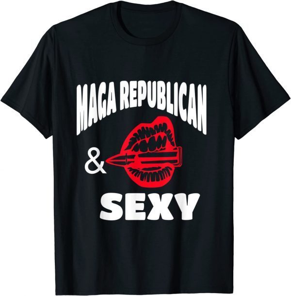 MAGA Republican and Sexy with Red Lips Unisex T-Shirt