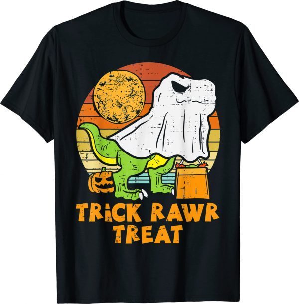 Cute Trick Rawr Treat Ghost Dino Trex Toddler Boys Halloween Classic T-Shirt
