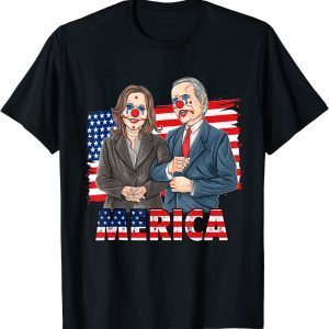 Joe Biden Is A Democratic Clown Merica Flag Anti Biden Classic T-Shirt