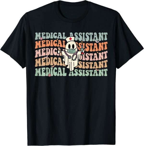 Groovy Medical Assistant Cool Halloween Healthcare Assistant 2023 T-Shirt