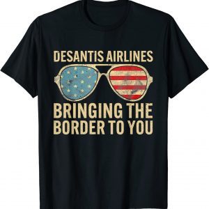 Desantis Airlines Bringing The Border To You Retro USA Flag Shirt