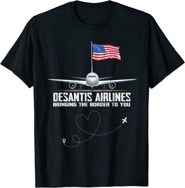 DeSantis Airlines Political Meme Ron DeSantis Usa Flag 2024 Vintage T-Shirt