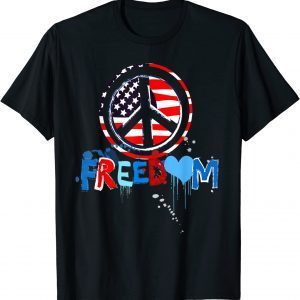 Patriotic Peace Sign USA Flag Freedom Vote Classic T-Shirt