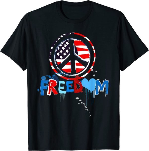 Patriotic Peace Sign USA Flag Freedom Vote Classic T-Shirt