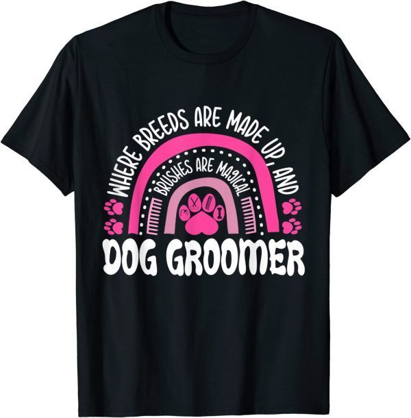 Leopard Rainbow Dog Groomer Pet Grooming Stylist Groomers Gift Shirts