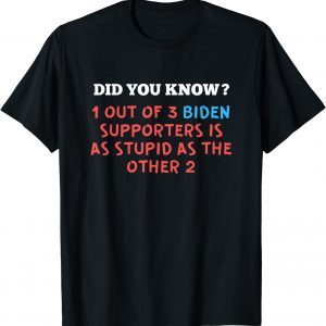 1 Out Of 3 Biden Supporters Is Just As Stupid As The Other Funny T-Shirt