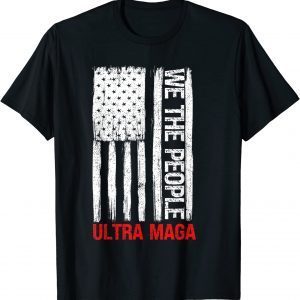 Ultra Maga Appar Funny Anti Biden US Flag Pro Trump T-Shirt