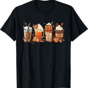 Pumpkin Spice Coffee Latte Fall Autumn Season Hello Fall Shirt