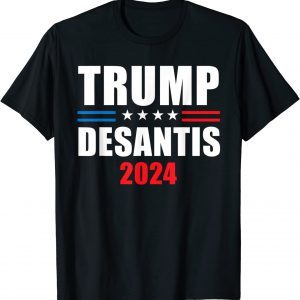 Trump DeSantis 2024 American Flag Official T-Shirt