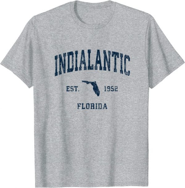 Indialantic Florida FL Vintage Athletic Navy Sports Design 2023 T-Shirt