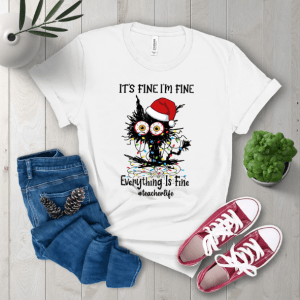 Christmas Party, Christmas Black Cats It's Fine I'm Fine Everything Is Fine Classic T-Shirt