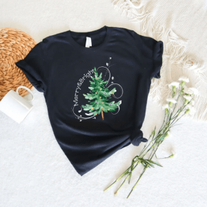 Merry and Bright, Christmas Tree, Holiday Vintage Shirt