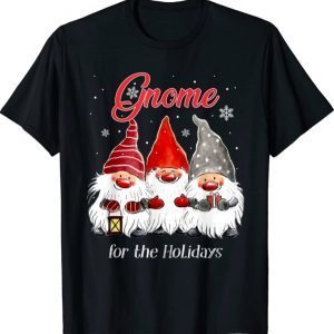 Gnome for the Holidays Three Gnomes Christmas Pajama Gifts 2023 T-Shirt