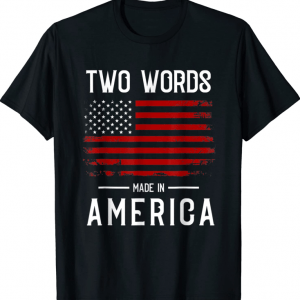 Two Words Made In America Funny Biden Quote Anti Joe Biden 2023 T-Shirt