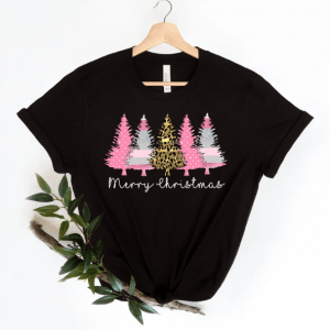 Leopard Christmas ,Merry Christmas ,Pink Christmas 2023 T-Shirt