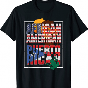 African american and puerto rican flag American puerto rican vintage T-Shirt