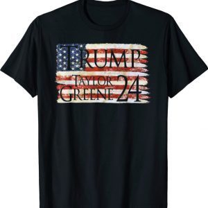 Trump Greene 2024 GOP MAGA Republican President VP Funny T-Shirt