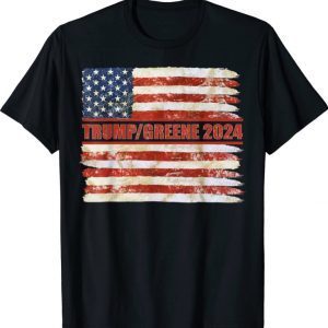 Trump Greene 2024 GOP MAGA Republican American Flag Tee Shirts