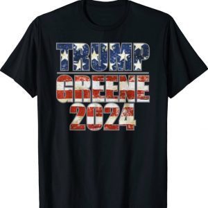 Trump Greene 2024 GOP MAGA Republican American Flag Classic T-Shirt