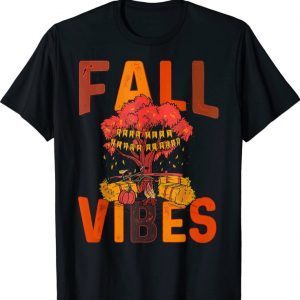 Fall Vibes Retro Pumpkin Spice Autumn Coffee Thanksgiving 2023 T-Shirt