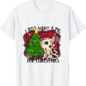 I Just Want A Pig For Christmas Holiday Tree Piglet Cute Official T-Shirt