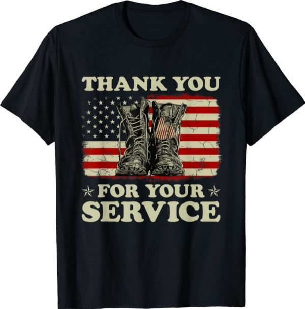 Thank You For Your Service Veteran US Flag Veterans Day Shirts