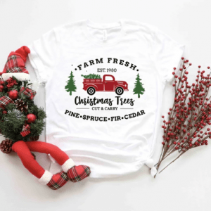 Funny Farm Fresh Christmas Trees Truck, Christmas Truck Family T-Shirts