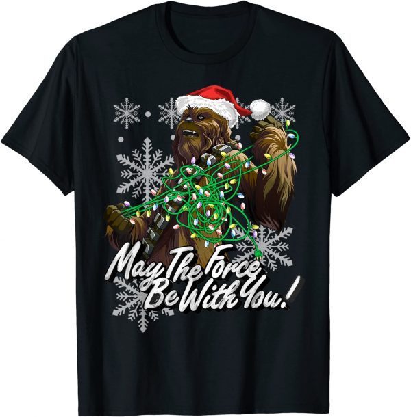 Star Wars Christmas Chewbacca Tangled Lights T-Shirt