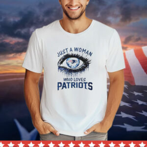 Just a Woman Who Loves New England Patriots Eye Diamonds T-Shirt