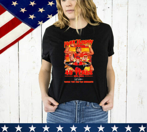 Hulk Hogan 40 Years 1984-2024 Thank You For The Memories Signature T-Shirt