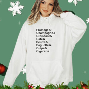 Fromage champagne croissant caf beurre baguette crpe cigarette T-Shirt