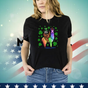 Sloth Riding Llama Unicorn St. Patrick's Day T-Shirt