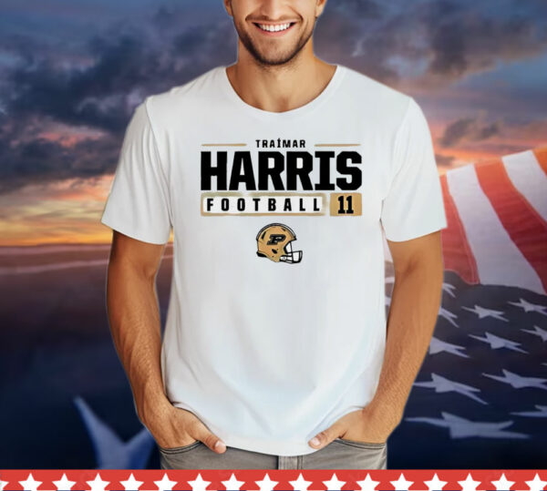 Tra’Mar Harris Purdue Boilermakers football NIL stacked box T-Shirt