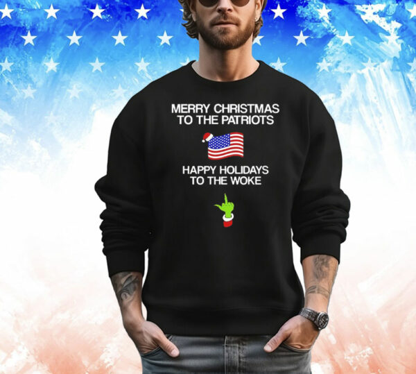 Merry Christmas to the patriots happy holidays to the woke T-Shirt