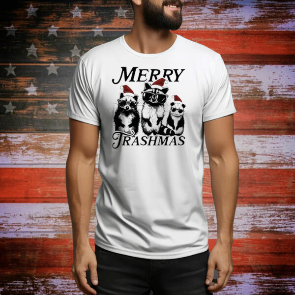 Racoon Merry Trashmas Christmas Tee Shirt