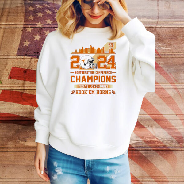 Texas Longhorns Southeastern Conference Champions 2024 Hook Em Horns Tee Shirt