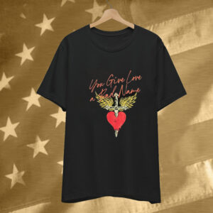 Bon Jovi You Give Love A Bad Name Sword Heart Wings Tee Shirt