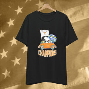 Snoopy And Woodstock Driving Car Texas Longhorns Goodyear Cotton Bowl Classic Champions College Football Playoff NCAA Season 2024-2025 Tee Shirt